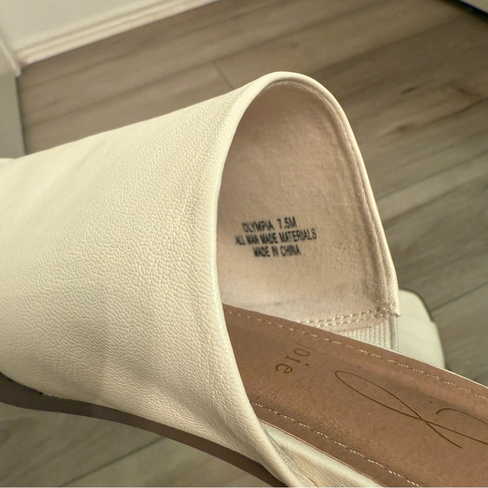 Joie| EUC Women’s Size 7.5 Cream Block Heel leather Mules - Picture 5 of 8